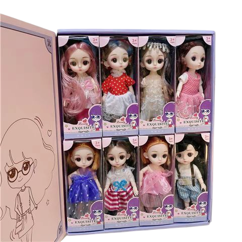 960 caja con 8 pcs muñeca con vestido